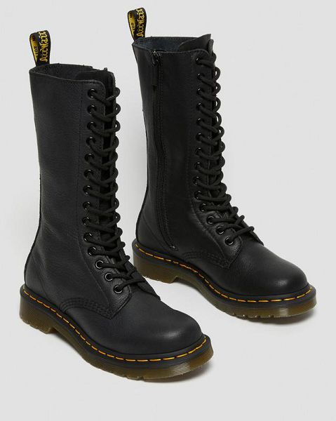 Dr Martens 1B99 Virginia Leather Mid Women Calf Boots Black | USA-865104