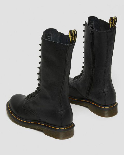 Dr Martens 1B99 Virginia Leather Mid Women Calf Boots Black | USA-865104