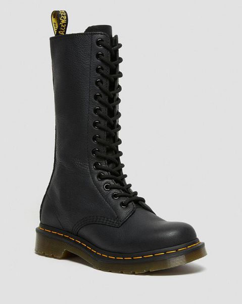 Dr Martens 1B99 Virginia Leather Mid Women Calf Boots Black | USA-865104