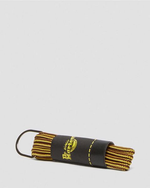 Dr Martens 26 Inch Round Shoe Laces Accessories 3 EYE Brown / Yellow | USA-478092