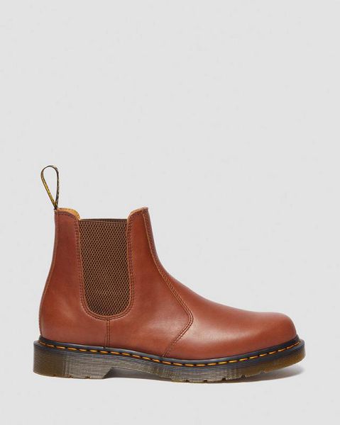 Dr Martens 2976 Carrara Leather Men Chelsea Boots Brown | USA-134820