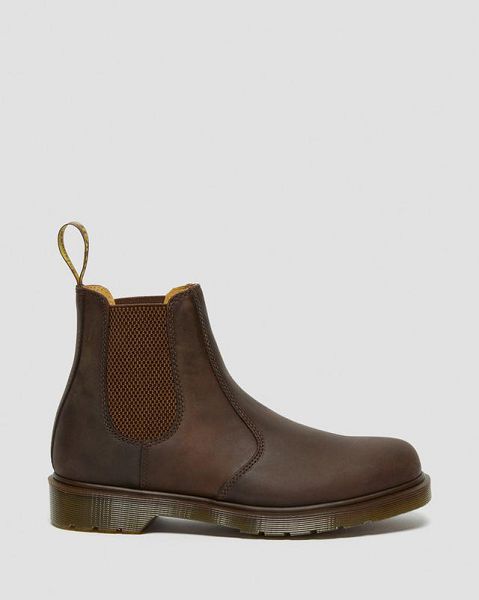 Dr Martens 2976 Crazy Horse Leather Men Chelsea Boots Brown | USA-83964