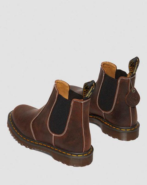 Dr Martens 2976 Made in England Wax Commander Women Chelsea Boots Dark Brown | USA-170856