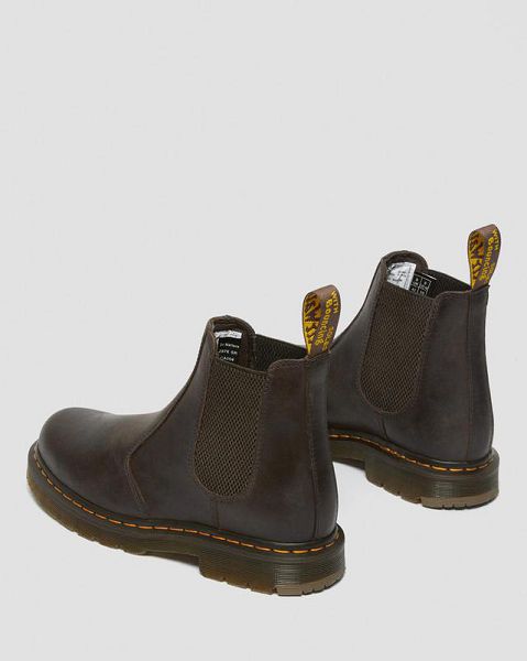 Dr Martens 2976 Slip Resistant Leather Men Chelsea Boots Dark Brown | USA-738215