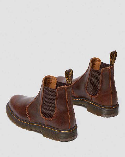 Dr Martens 2976 Slip Resistant Parker Life Shield Women Chelsea Boots Dark Brown | USA-295074