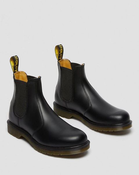 Dr Martens 2976 Smooth Leather Men Chelsea Boots Black | USA-234958