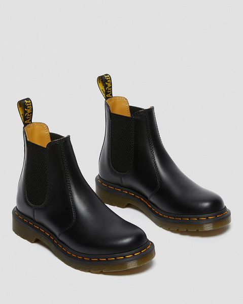 Dr Martens 2976 Smooth Leather Women Chelsea Boots Black | USA-241037