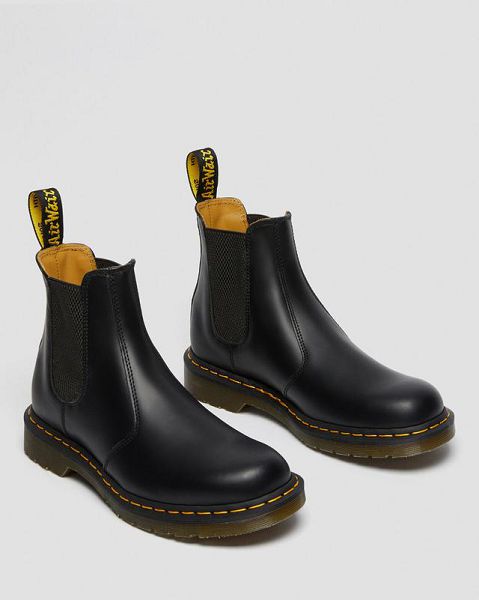 Dr Martens 2976 Stitch Smooth Leather Men Chelsea Boots Black | USA-148659