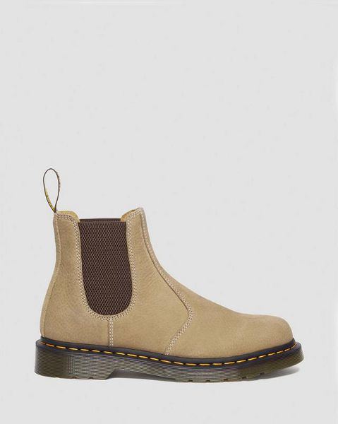 Dr Martens 2976 Tumbled Nubuck Leather Men Chelsea Boots Brown | USA-280741