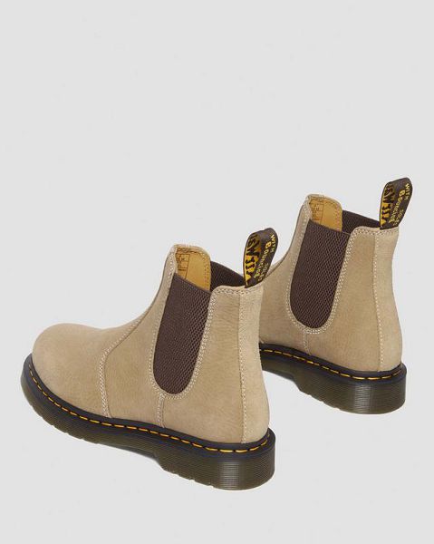 Dr Martens 2976 Tumbled Nubuck Leather Women Chelsea Boots Brown | USA-104295