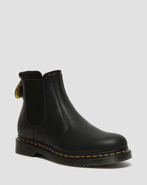 Dr Martens 2976 Warmwair Leather Men Chelsea Boots Black | USA-752036