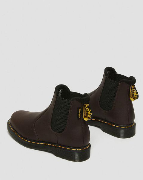 Dr Martens 2976 Warmwair Leather Men Chelsea Boots Dark Brown | USA-259403