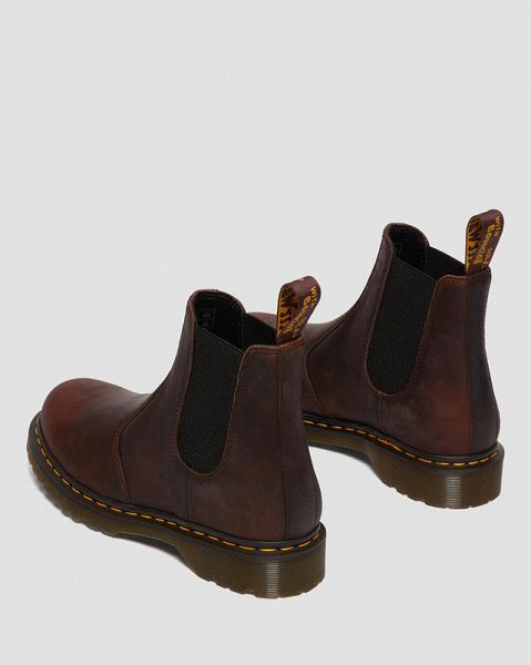 Dr Martens 2976 Waxed Full Grain Leather Women Chelsea Boots Brown | USA-374289