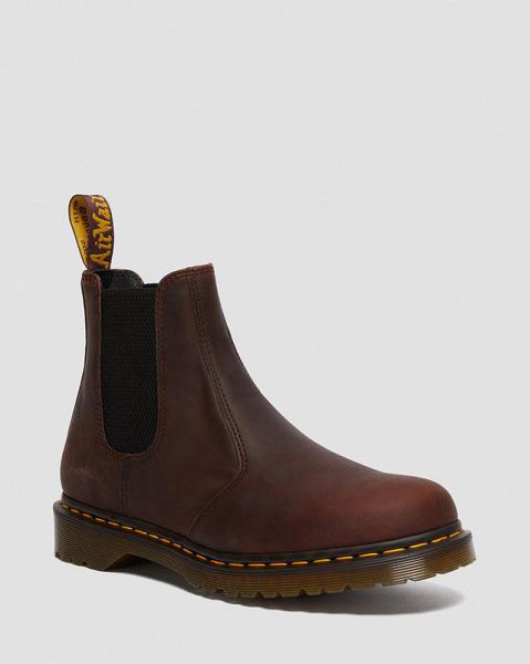 Dr Martens 2976 Waxed Full Grain Leather Women Chelsea Boots Brown | USA-374289