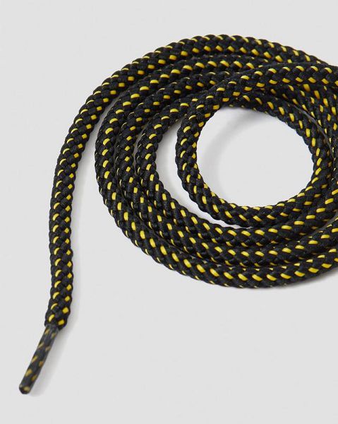 Dr Martens 36 Inch Flat Shoe Laces Accessories 4-5 EYE Black / Yellow | USA-58917