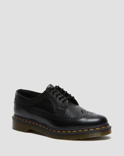 Dr Martens 3989 Stitch Smooth Leather Men Brogue Shoes Black | USA-328064