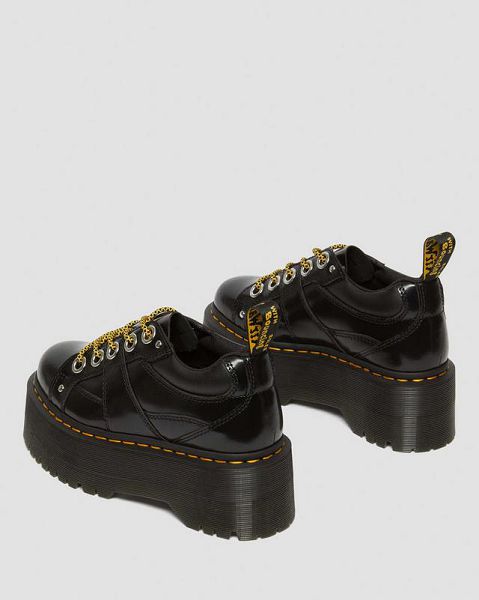 Dr Martens 5-Eye Max Buttero Leather Women Platform Shoes Black | USA-286534