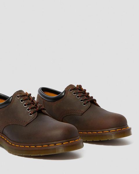 Dr Martens 8053 Crazy Horse Leather Men Casual Shoes Dark Brown | USA-582647