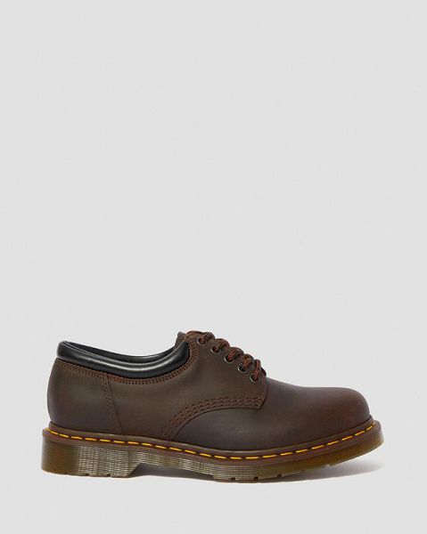 Dr Martens 8053 Crazy Horse Leather Men Casual Shoes Dark Brown | USA-582647