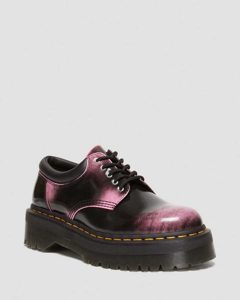 Dr Martens 8053 Distressed Leather Platform Men Casual Shoes Black / Pink | USA-541832