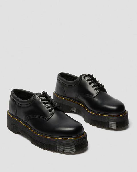 Dr Martens 8053 Leather Platform Men Casual Shoes Black | USA-971806