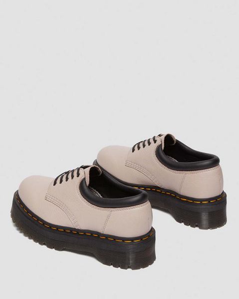 Dr Martens 8053 Pisa Leather Platform Women Casual Shoes Grey Brown | USA-936821