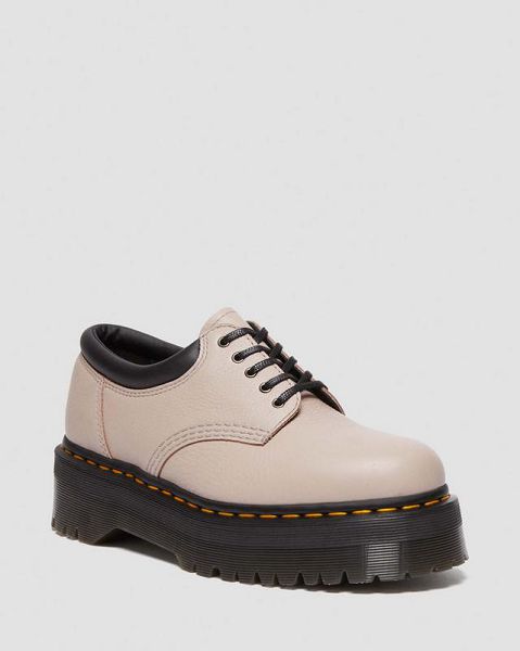 Dr Martens 8053 Pisa Leather Platform Women Casual Shoes Grey Brown | USA-936821