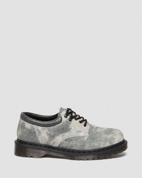 Dr Martens 8053 Stonewashed Suede Platform Women Casual Shoes Grey / Black / White | USA-967315