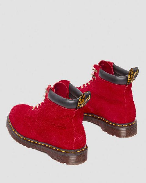 Dr Martens 939 Ben Suede Padded Collar Men Lace Up Boots Red | USA-586417