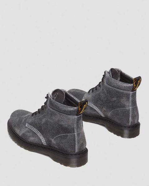 Dr Martens 939 Stonewashed Suede Women Lace Up Boots Grey | USA-625904