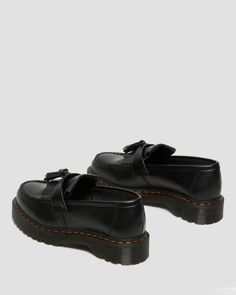 Dr Martens Adrian Bex Smooth Leather Tassel Men Loafers Black | USA-240718