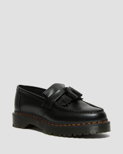 Dr Martens Adrian Bex Smooth Leather Tassel Men Loafers Black | USA-240718