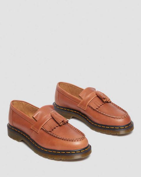 Dr Martens Adrian Carrara Leather Tassel Women Loafers Brown | USA-824391