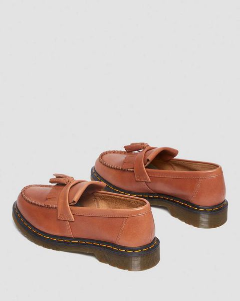 Dr Martens Adrian Carrara Leather Tassel Women Loafers Brown | USA-824391