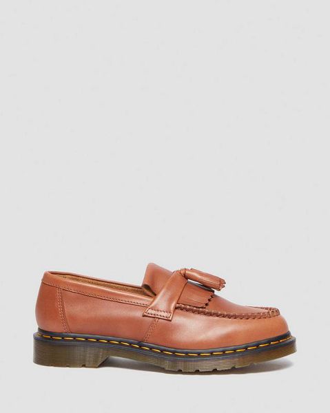 Dr Martens Adrian Carrara Leather Tassel Women Loafers Brown | USA-824391