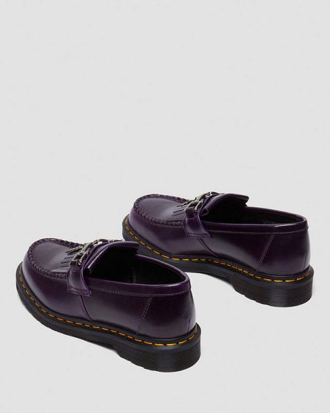 Dr Martens Adrian Snaffle Bone Charm Tassel Women Loafers Purple | USA-780526