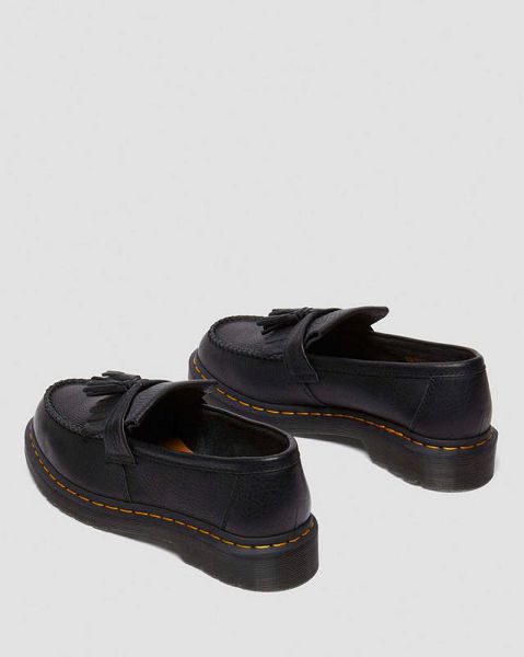 Dr Martens Adrian Stitch Ambassador Leather Women Loafers Black | USA-195027