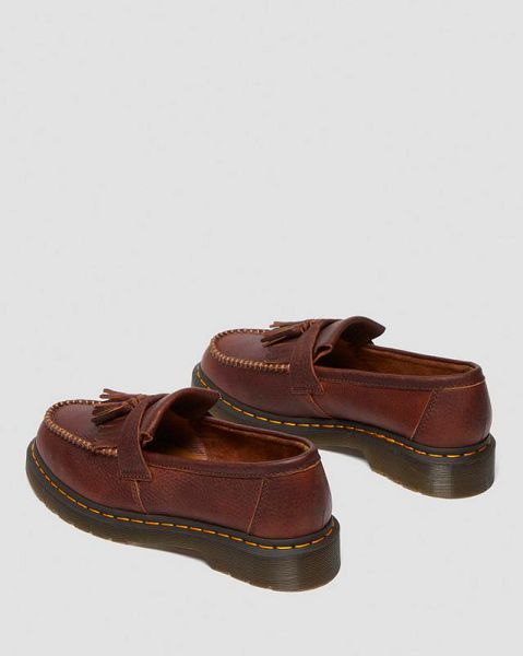 Dr Martens Adrian Stitch Ambassador Leather Men Loafers Brown | USA-604739