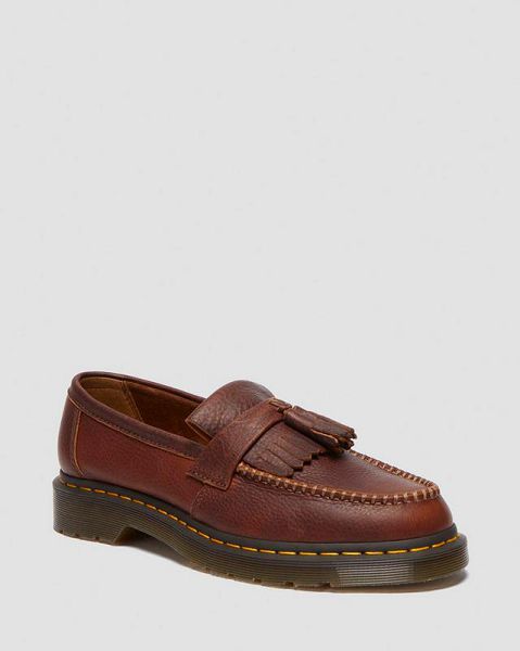 Dr Martens Adrian Stitch Ambassador Leather Men Loafers Brown | USA-604739