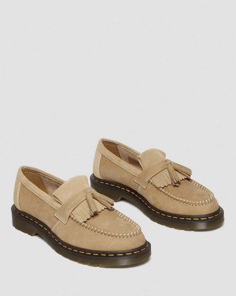 Dr Martens Adrian Tumbled Nubuck Leather Tassel Women Loafers Brown | USA-179032