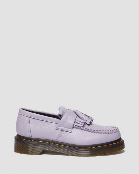 Dr Martens Adrian Virginia Leather Tassel Women Loafers Purple / Black | USA-237518