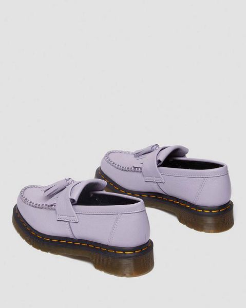 Dr Martens Adrian Virginia Leather Tassel Women Loafers Purple / Black | USA-201984