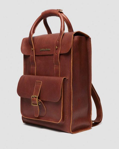 Dr Martens Ambassador Leather Accessories Backpack Brown | USA-765931