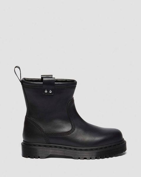 Dr Martens Anistone Lo Leather Men Biker Boots Black | USA-410528