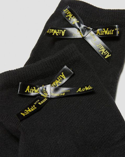 Dr Martens Ankle Bow Organic Cotton Blend Accessories Socks Black | USA-654028