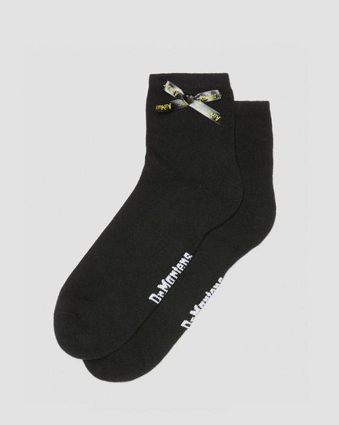 Dr Martens Ankle Bow Organic Cotton Blend Accessories Socks Black | USA-654028