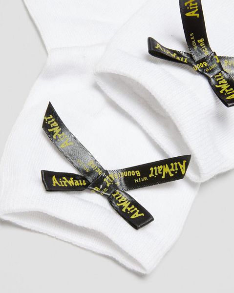 Dr Martens Ankle Bow Organic Cotton Blend Accessories Socks White | USA-230594