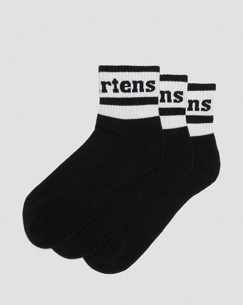 Dr Martens Athletic Logo Cotton Blend Short 3-Pack Accessories Socks Black | USA-859032