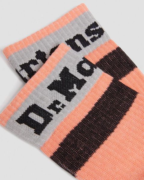 Dr Martens Athletic Logo Organic Cotton Blend Men Socks Coral | USA-205613