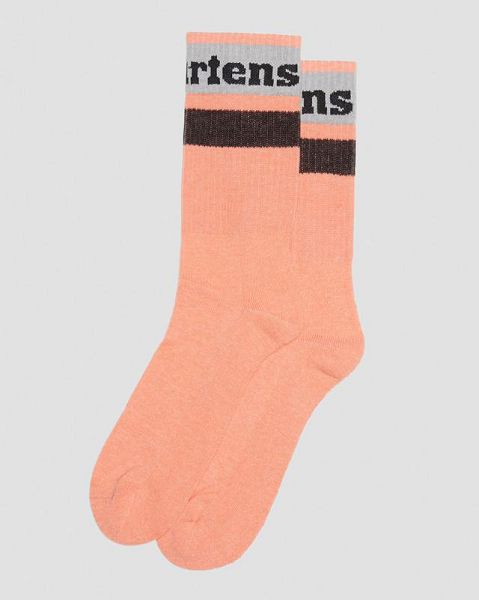 Dr Martens Athletic Logo Organic Cotton Blend Men Socks Coral | USA-205613